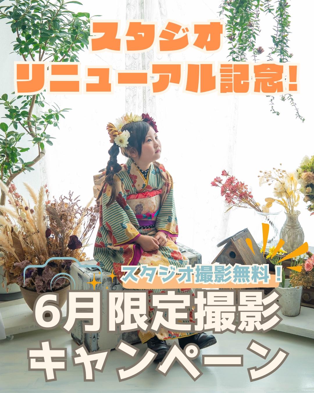 ✨カシュカシュスタジオリニューアル✨6月平日限定！スタジオ撮影無料キャンペーン